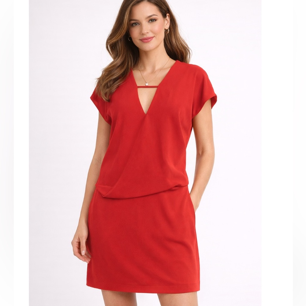 Halston Heritage Red Mini Dress